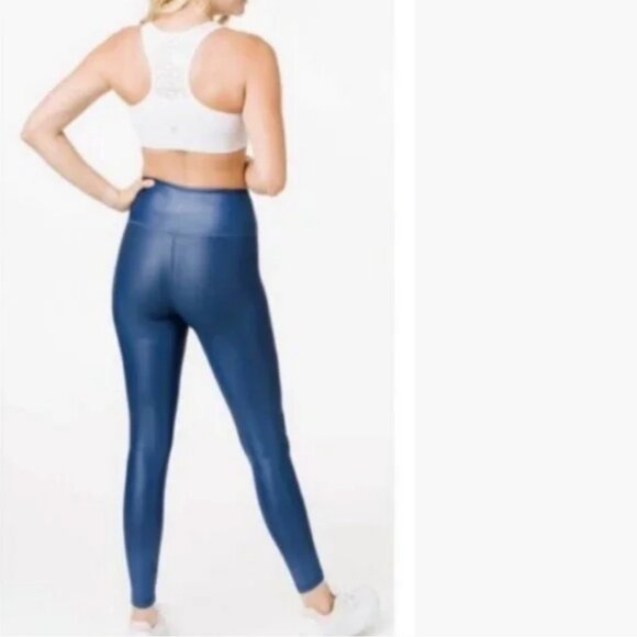 Zyia Active Navy Metallic Plus Light N Tight Leggings Size 8-10 - Picture 2 of 8